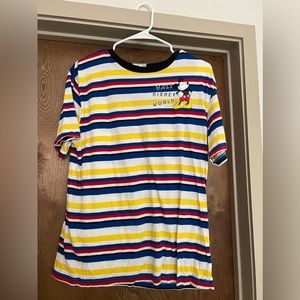 Walt Disney World Striped Mickey Mouse Tshirt